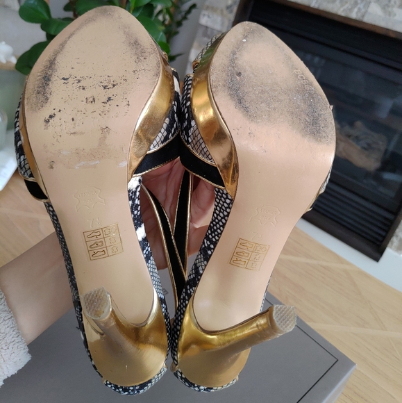 BCBG MaxAzria Criss Cross High Heel Sandals - Picture 9 of 11